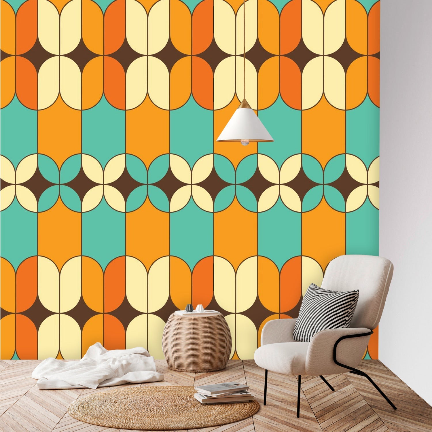 Kate McEnroe New York Mid Century Modern Retro Geometric Wall MuralWall Mural119784