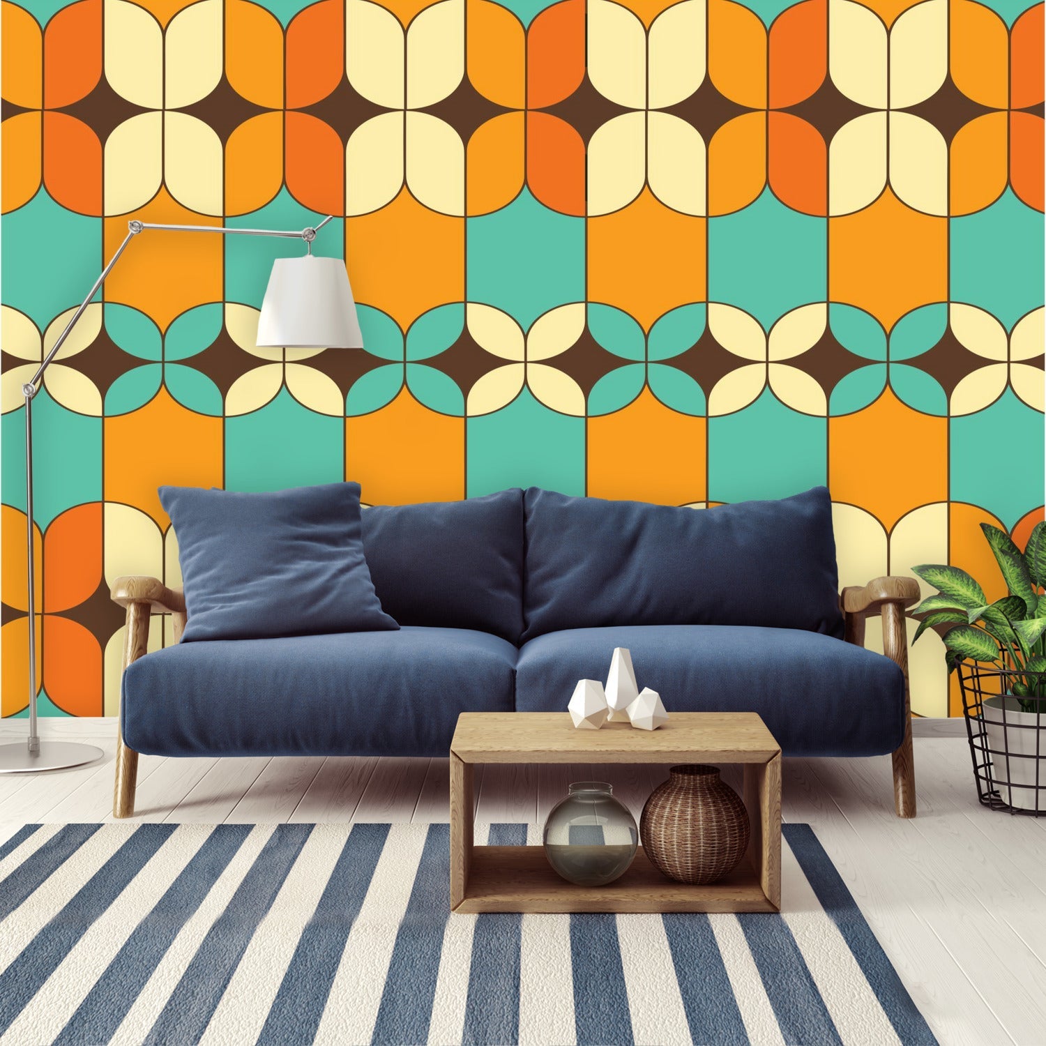 Kate McEnroe New York Mid Century Modern Retro Geometric Wall MuralWall Mural119785