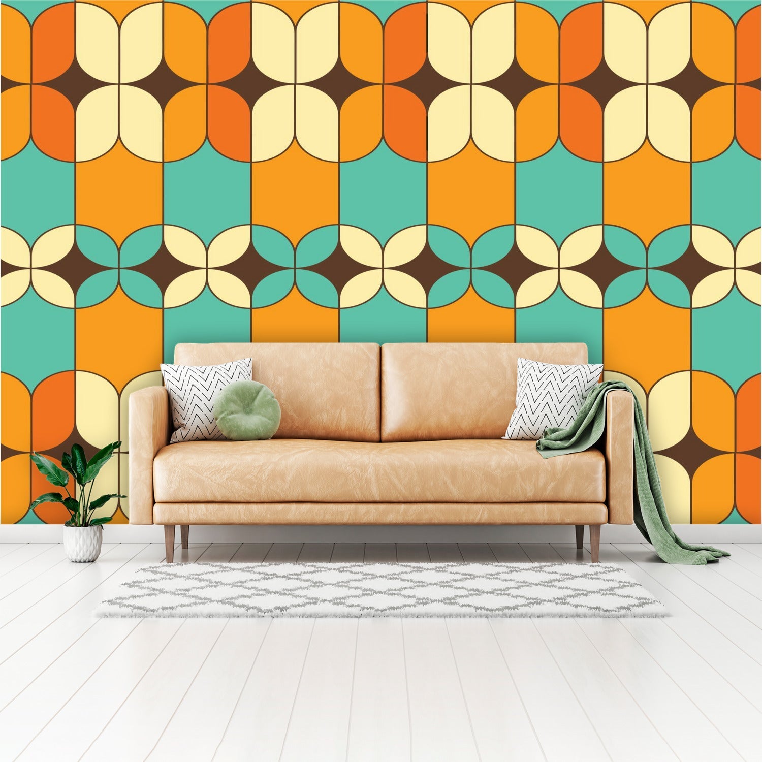 Kate McEnroe New York Mid Century Modern Retro Geometric Wall MuralWall Mural119787