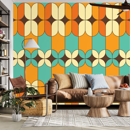 Kate McEnroe New York Mid Century Modern Retro Geometric Wall MuralWall Mural119794