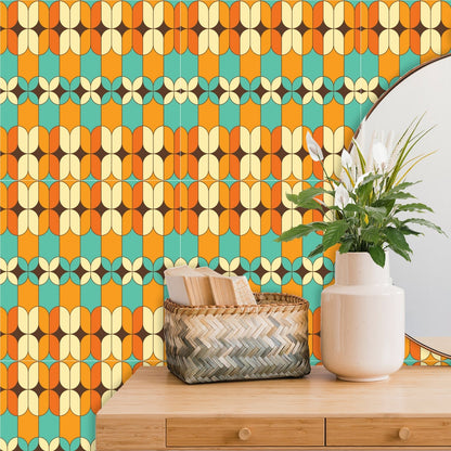 Kate McEnroe New York Mid Century Modern Retro Geometric Wallpaper PanelWallpaper119756