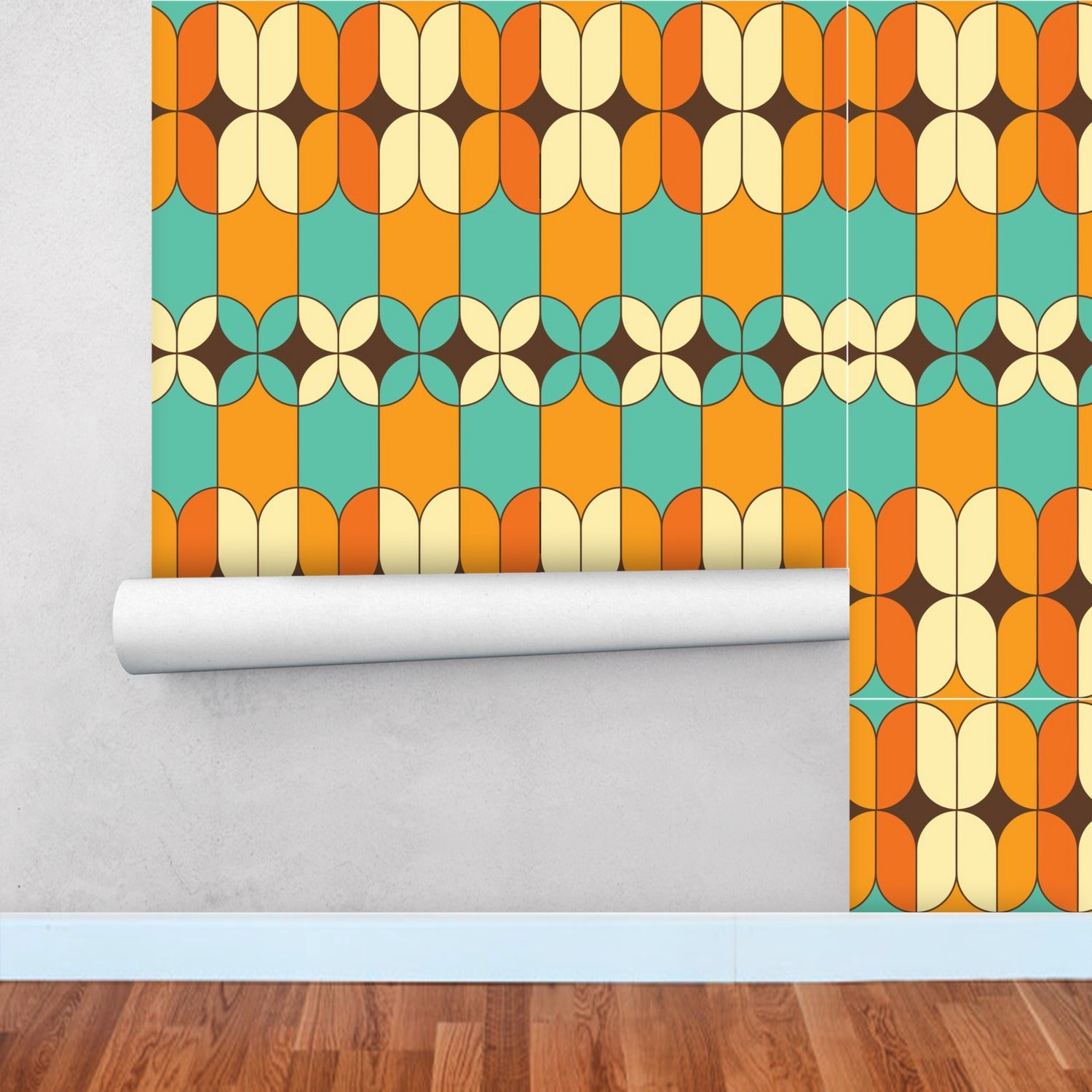 Kate McEnroe New York Mid Century Modern Retro Geometric Wallpaper PanelWallpaper119756