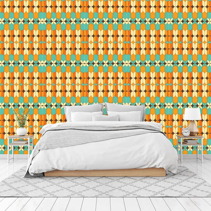 Kate McEnroe New York Mid Century Modern Retro Geometric Wallpaper PanelWallpaper119756