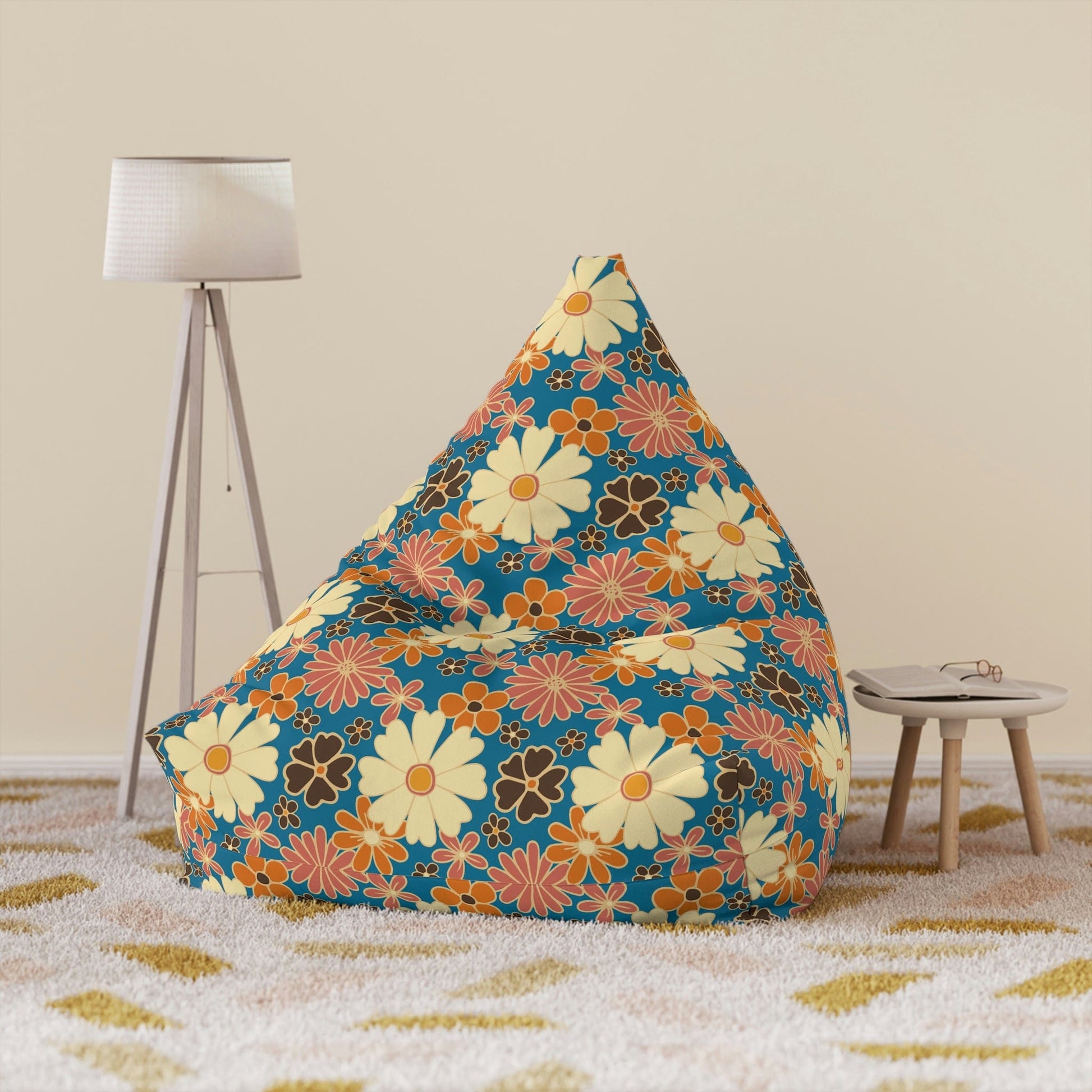 Kate McEnroe New York Mid Century Modern Retro Groovy Hippie Floral Bean Bag Chair Cover Bean Bag Chair Covers 38" × 42" × 29" / Without insert 10630721967322711734