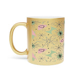 Kate McEnroe New York Mid Century Modern Retro Kitsch Starburst Metallic Mug, Pink, Lime Green Atomic Age Accent Coffee Mug, Gold or Silver Mid Mod DrinkwareMugs14257307857917781770