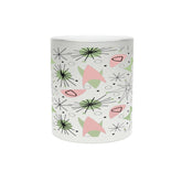 Kate McEnroe New York Mid Century Modern Retro Kitsch Starburst Metallic Mug, Pink, Lime Green Atomic Age Accent Coffee Mug, Gold or Silver Mid Mod DrinkwareMugs14257307857917781770