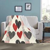 Kate McEnroe New York Mid Century Modern Retro Love Heart Cozy Sherpa Fleece Throw BlanketBlankets28439236124912154982