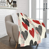 Kate McEnroe New York Mid Century Modern Retro Love Heart Cozy Sherpa Fleece Throw BlanketBlankets83966135290982482075