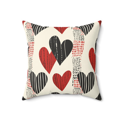 Kate McEnroe New York Mid Century Modern Retro Love Heart Throw Pillow Throw Pillows 18" × 18" 28017301002910332269