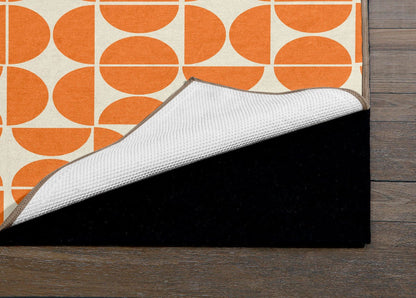 Kate McEnroe New York Mid Century Modern Retro Orange Mod Geometric Circle Area RugRugs