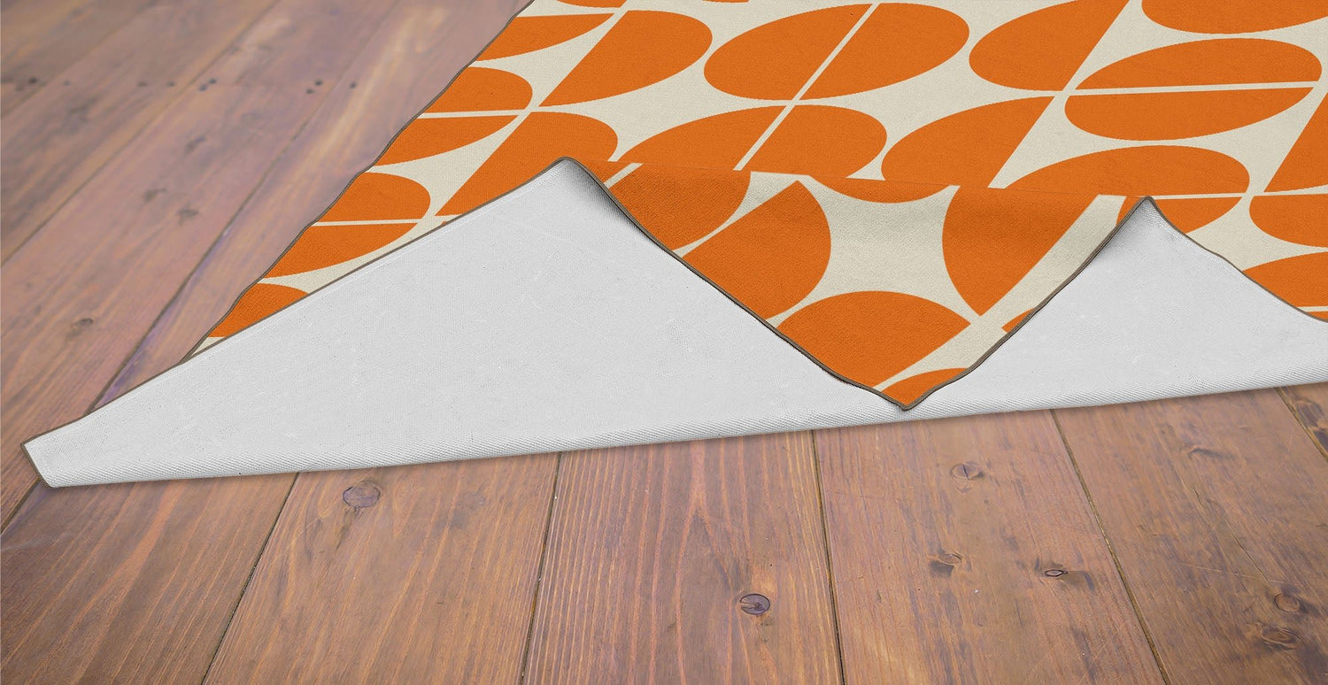 Kate McEnroe New York Mid Century Modern Retro Orange Mod Geometric Circle Area RugRugs