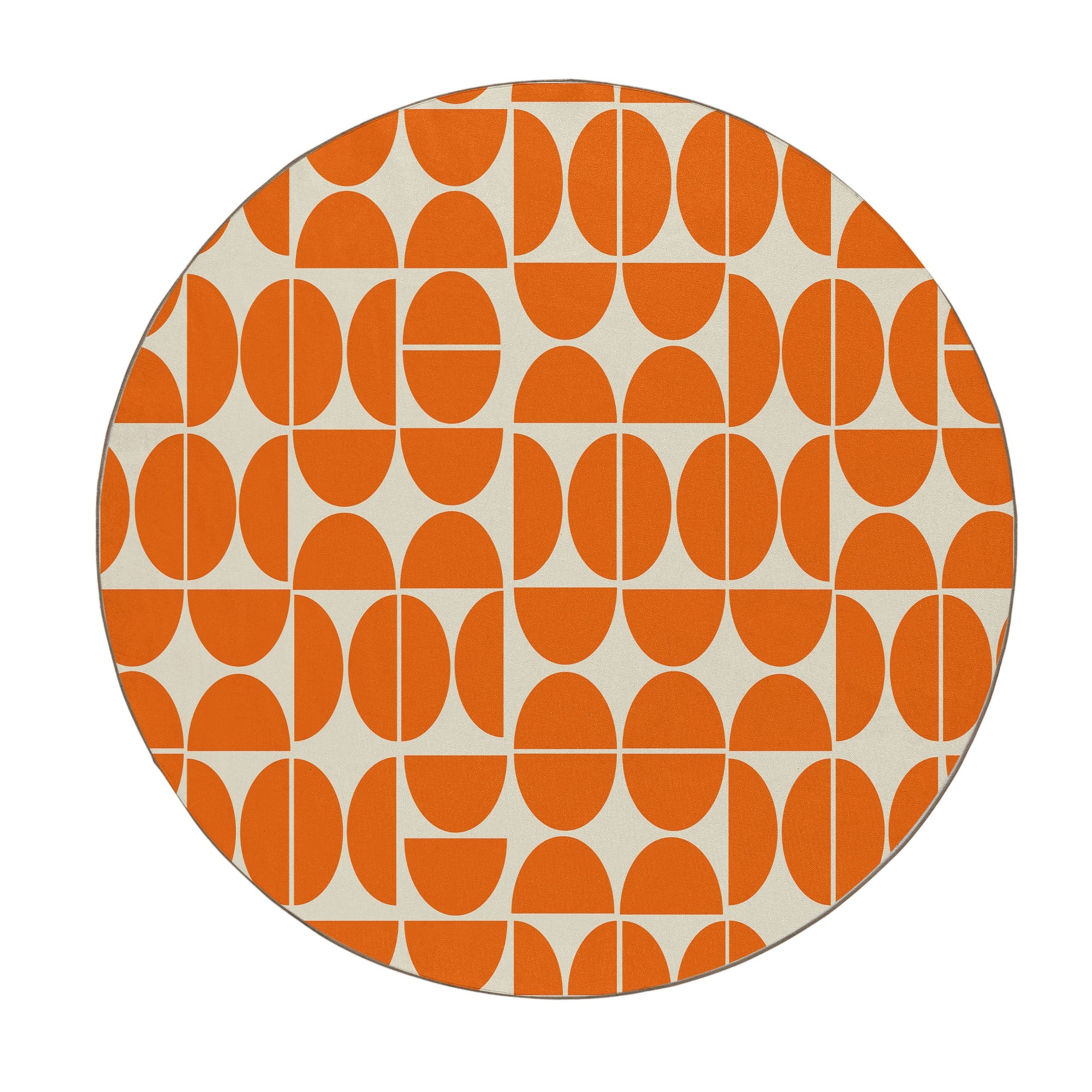 Kate McEnroe New York Mid Century Modern Retro Orange Mod Geometric Circle Area RugRugs