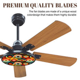 Kate McEnroe New York Mid Century Modern Retro Orb Ceiling Fan with Light, 50s Psychedelic FixtureCeiling FansKkG3GEvVrt