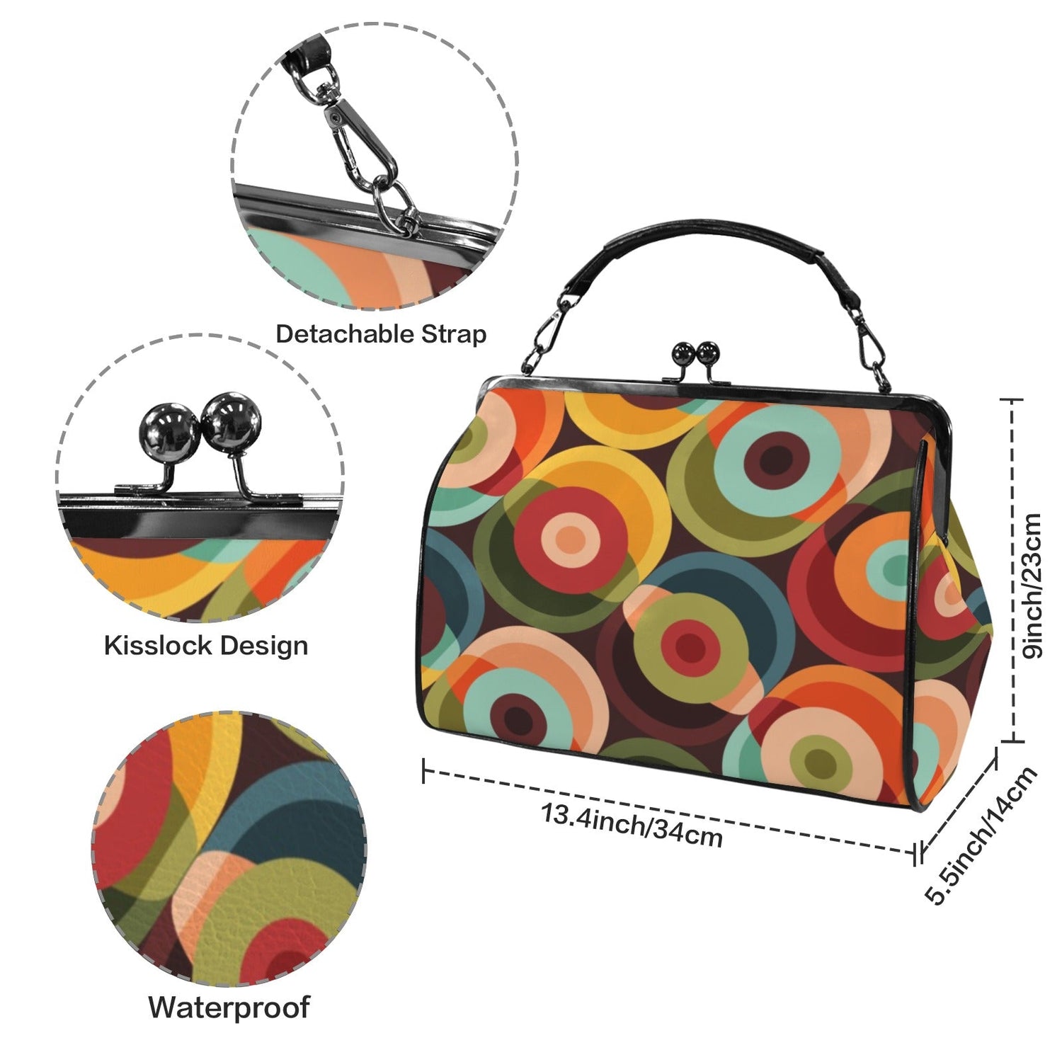 Kate McEnroe New York Mid Century Modern Retro Orbs Kiss Lock PurseCrossbody BagsD3233925