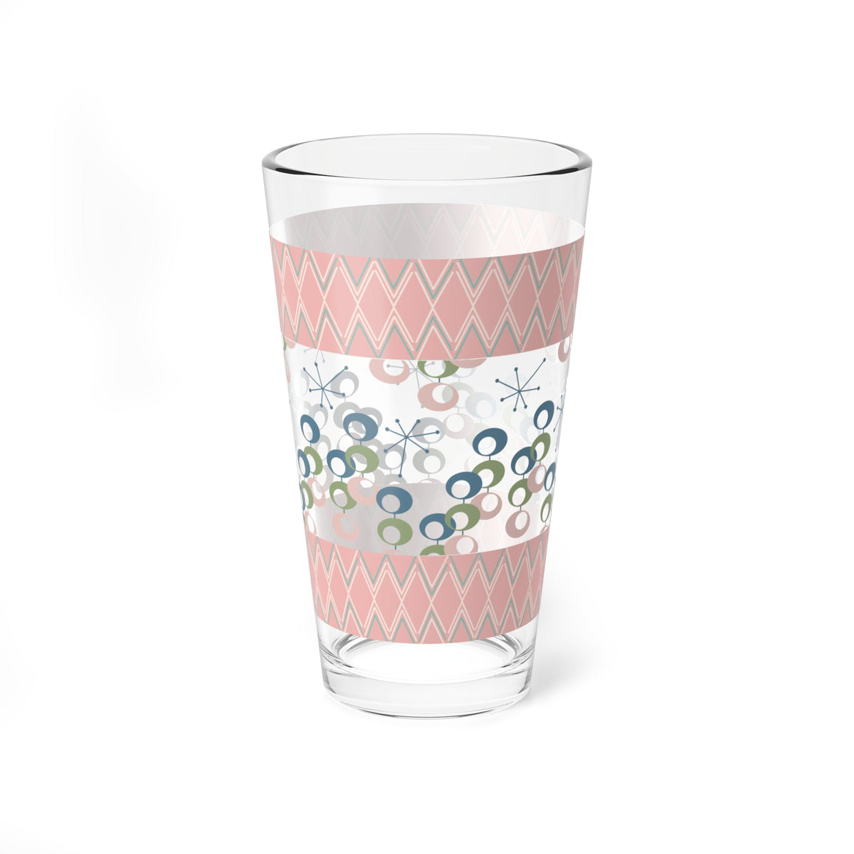 Kate McEnroe New York Mid Century Modern Retro Pint Glass, MCM Cocktail Shaker, Atomic Starburst BarwarePint Glasses81693876444414636469