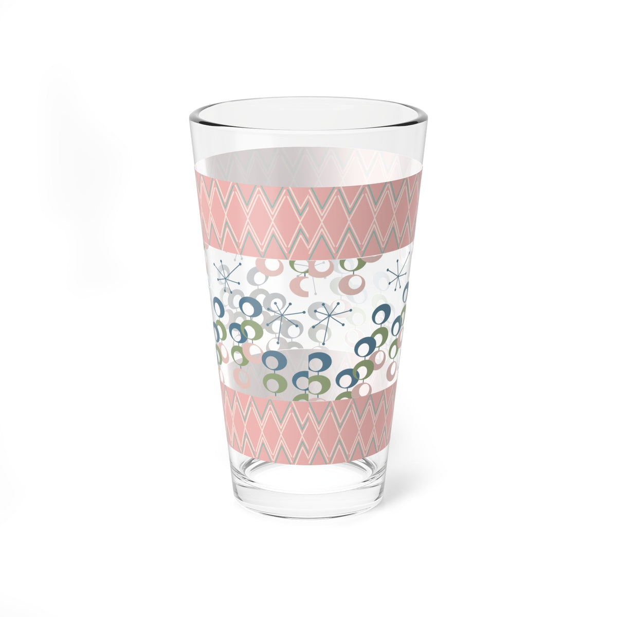 Kate McEnroe New York Mid Century Modern Retro Pint Glass, MCM Cocktail Shaker, Atomic Starburst BarwarePint Glasses81693876444414636469