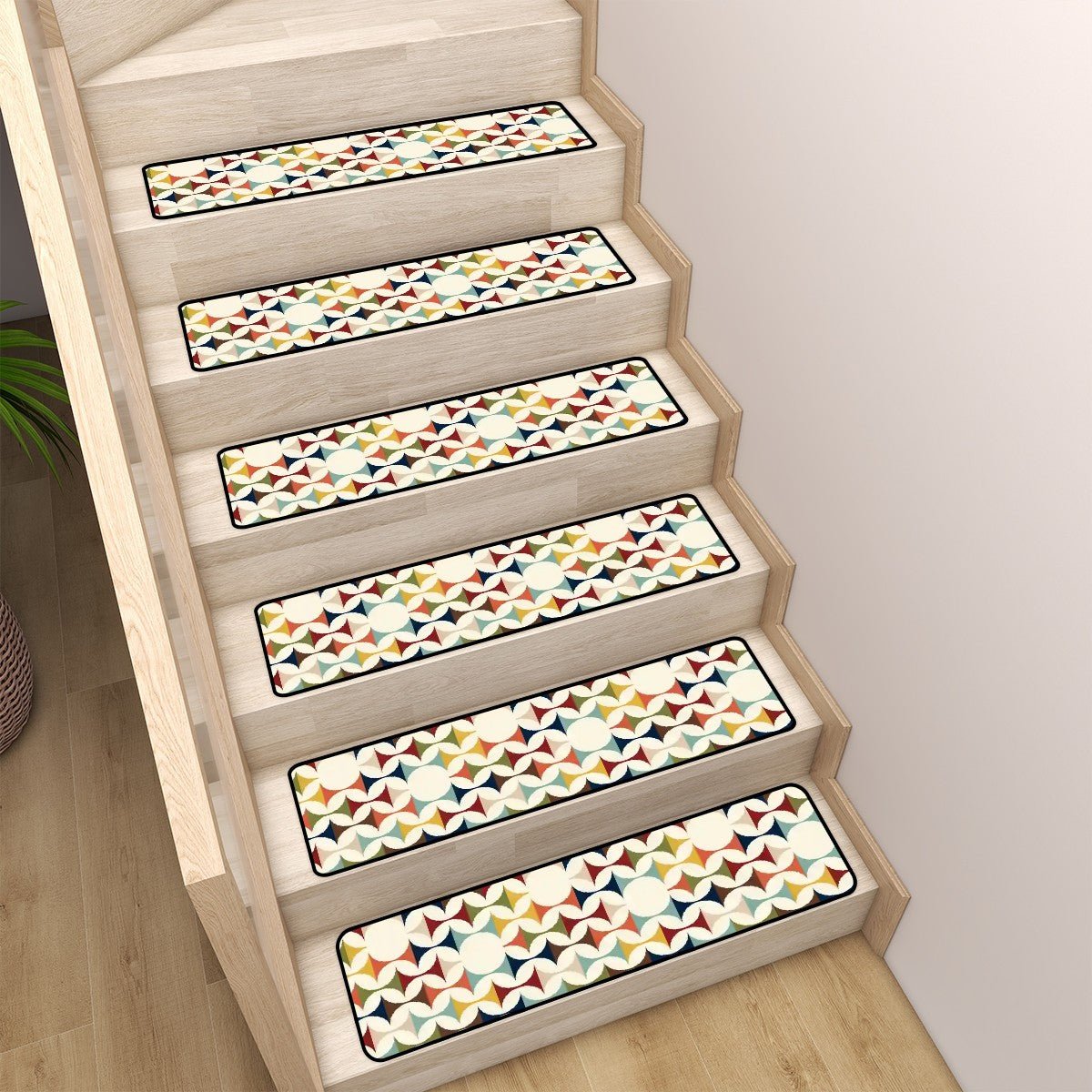 Kate McEnroe New York Mid Century Modern Retro Scandinavian Danish Geometric Stair Treads Stair TreadscHsZjLxYTs