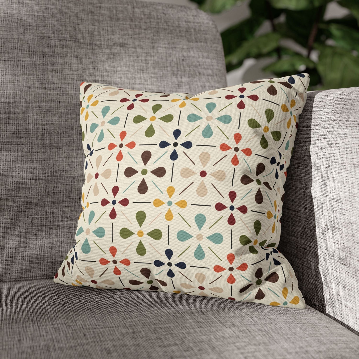 Kate McEnroe New York Mid Century Modern Retro Scandinavian Floral Pillow CoverThrow Pillow Covers10123858263881860272