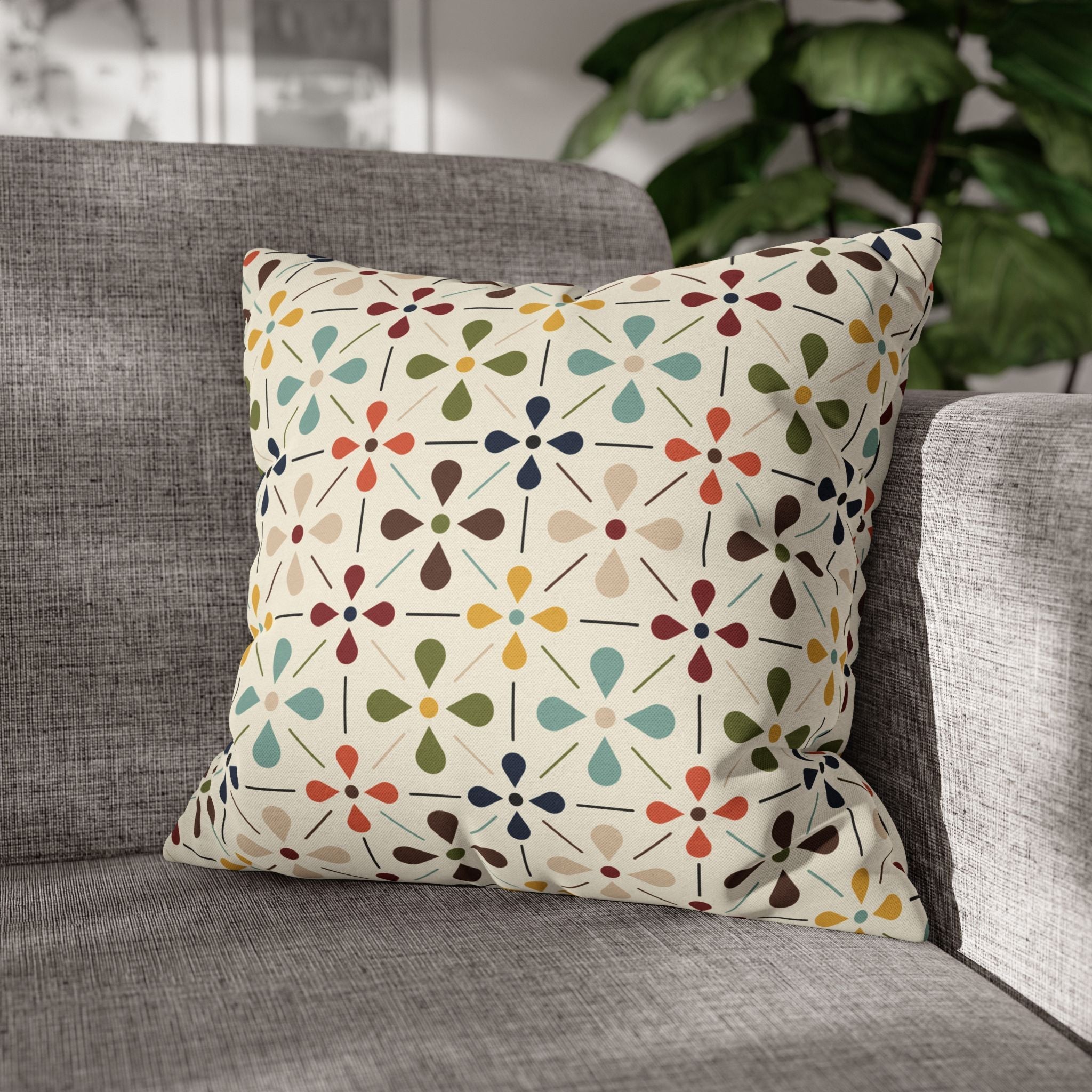 Kate McEnroe New York Mid Century Modern Retro Scandinavian Floral Pillow CoverThrow Pillow Covers10123858263881860272