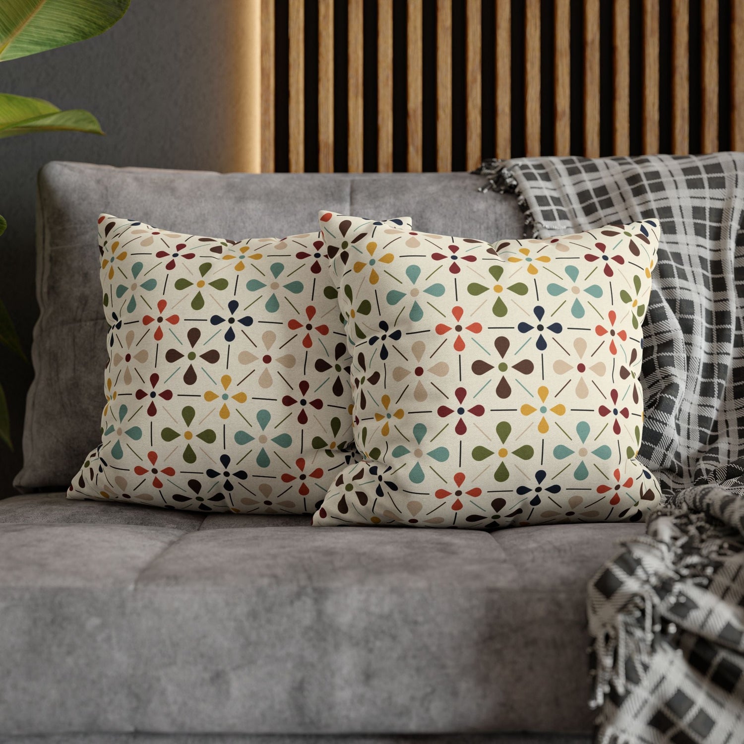 Kate McEnroe New York Mid Century Modern Retro Scandinavian Floral Pillow CoverThrow Pillow Covers10123858263881860272