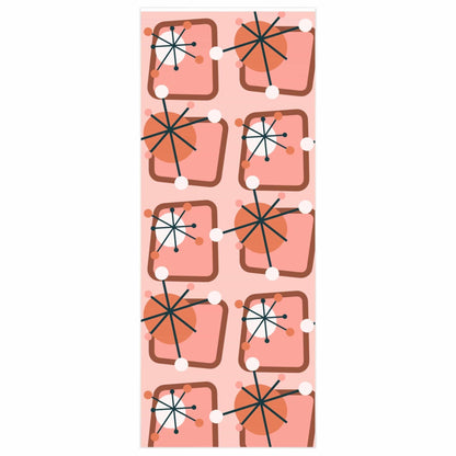 Kate McEnroe New York Mid Century Modern Retro Starburst Wrapping Paper, Atomic Age Pink, Orange MCM Gift Wrap - 130982623Wrapping Paper10157899322246240158