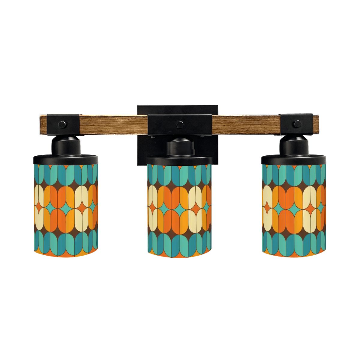 Kate McEnroe New York Mid Century Modern Retro Teal Orange Geometric Vanity LightVanity Light Fixtures9djdBZPLyq