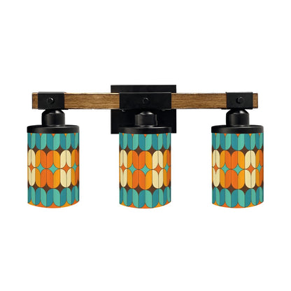 Kate McEnroe New York Mid Century Modern Retro Teal Orange Geometric Vanity LightVanity Light Fixtures9djdBZPLyq