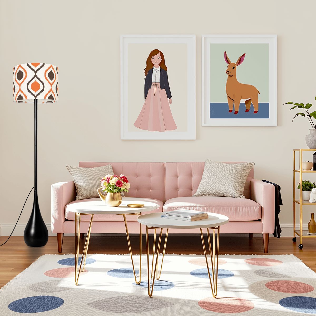 Kate McEnroe New York Mid Century Modern Retro Teardrop Floor Lamp, 70s Mod Geometric Accent LightFloor LampsDf6SLrotFA