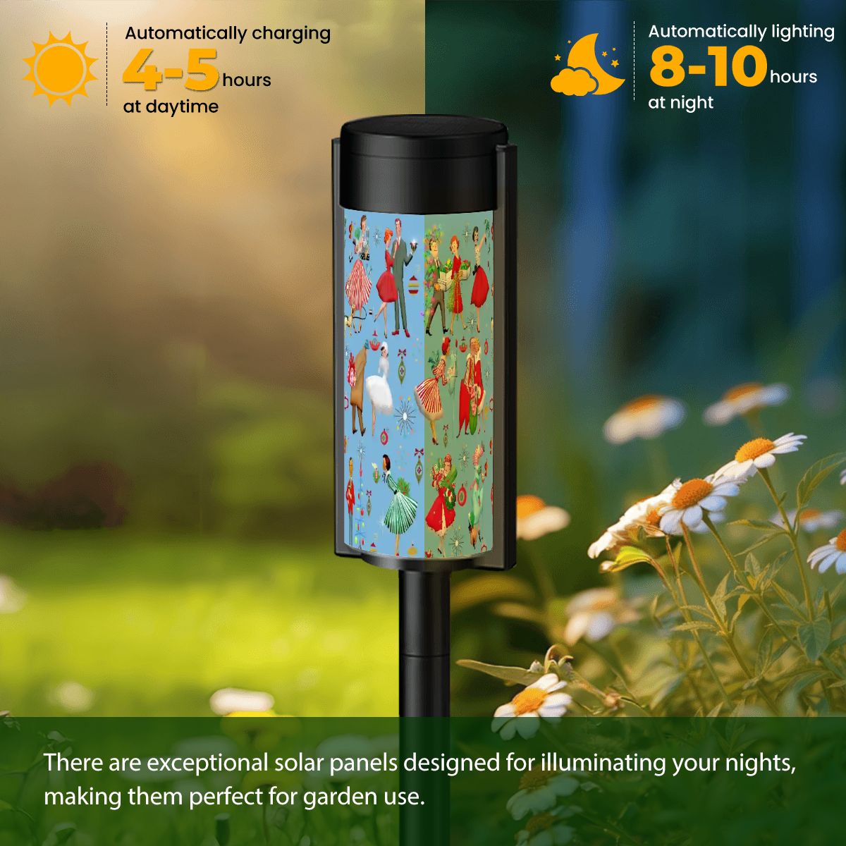 Kate McEnroe New York Mid Century Modern Retro Vintage 50s Christmas Couples &amp; Housewives Garden Solar LightsSolar Garden Stake LightsAijPZDzMdx