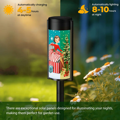 Kate McEnroe New York Mid Century Modern Retro Vintage 50s Christmas Girl Pathway Garden Solar LightsSolar Garden Stake LightsrLUEBKFvyA