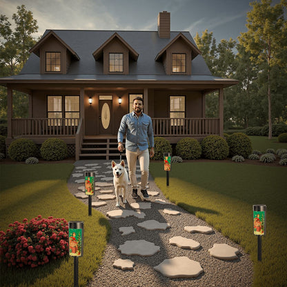 Kate McEnroe New York Mid Century Modern Retro Vintage 50s Christmas Girl Pathway Garden Solar LightsSolar Garden Stake LightsrLUEBKFvyA