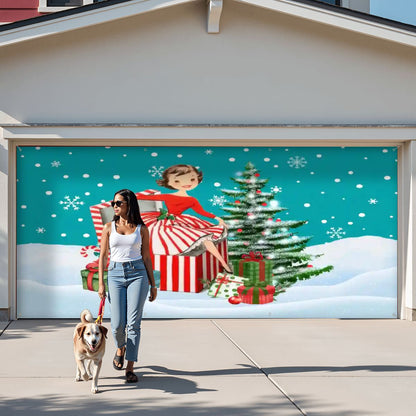 Kate McEnroe New York Mid Century Modern Retro Vintage Kitsch Christmas Garage Door BannerGarage Door BannerQBEbehHaN3