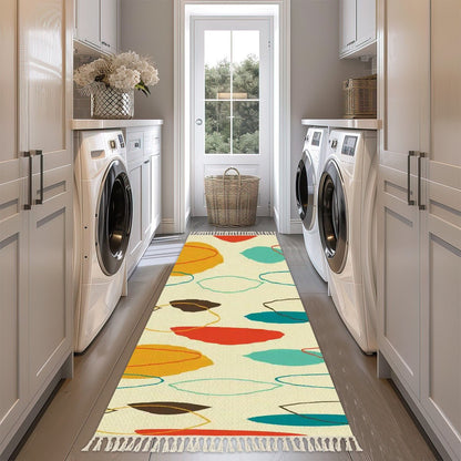 Kate McEnroe New York Mid Century Modern Runner Rug, Retro Geometric Boomerang Design Hallway Accent, 1950s Atomic Style Floor DecorRugs &amp; MatsCWKIC0qCLC