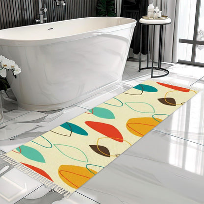 Kate McEnroe New York Mid Century Modern Runner Rug, Retro Geometric Boomerang Design Hallway Accent, 1950s Atomic Style Floor DecorRugs &amp; MatsCWKIC0qCLC