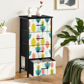 Kate McEnroe New York Mid Century Modern Scandi Floral Orbs 4 Drawer DresserDressersg5sC3mrD6G