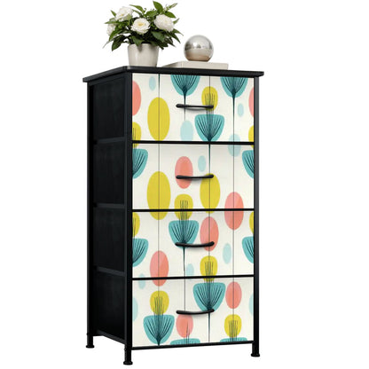 Kate McEnroe New York Mid Century Modern Scandi Floral Orbs 4 Drawer DresserDressersg5sC3mrD6G