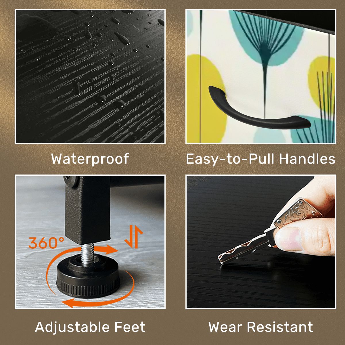 Kate McEnroe New York Mid Century Modern Scandi Floral Orbs 4 Drawer DresserDressersg5sC3mrD6G