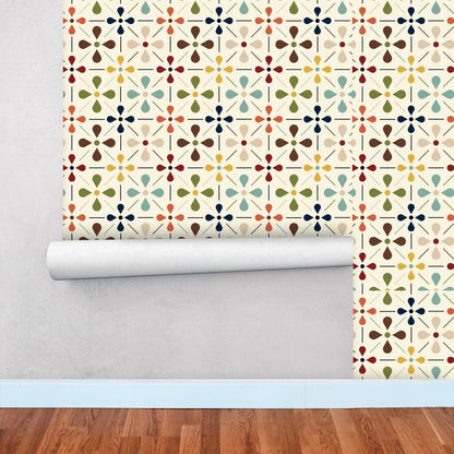 Kate McEnroe New York Mid Century Modern Scandinavian Danish Floral Peel - and - Stick WallpaperWallpaper111416