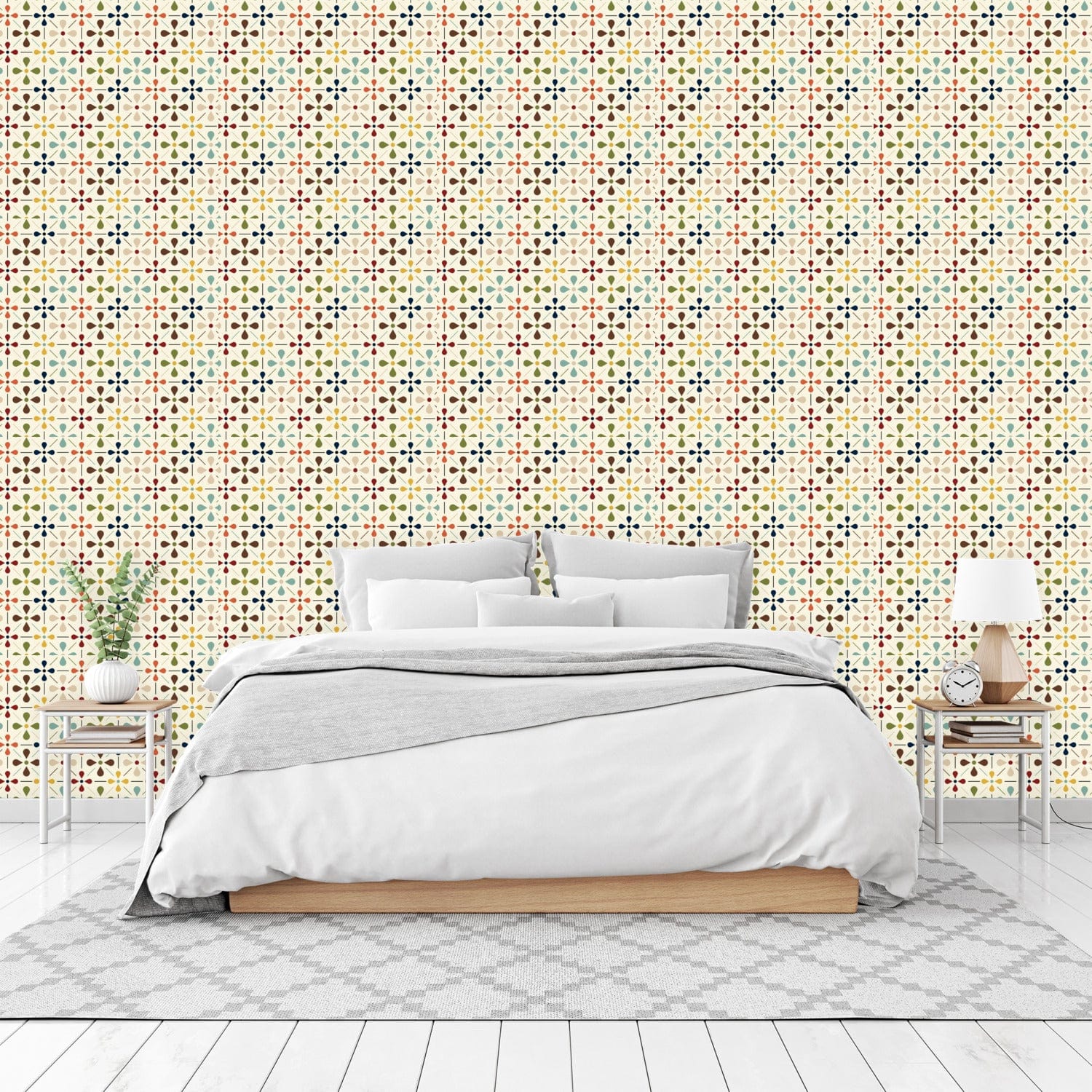 Kate McEnroe New York Mid Century Modern Scandinavian Danish Floral Peel - and - Stick WallpaperWallpaper111416