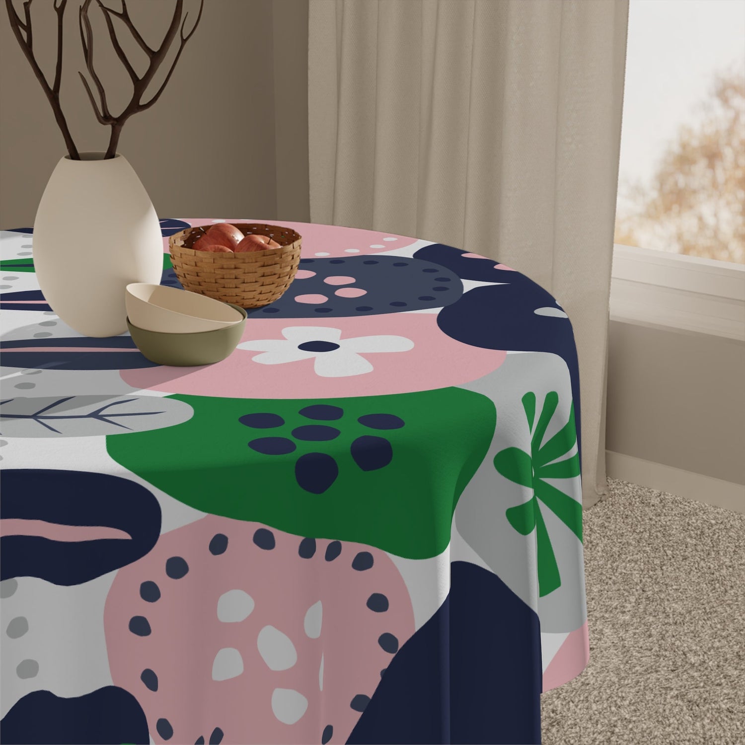 Kate McEnroe New York Mid Century Modern Scandinavian Danish Modern Floral TableclothTablecloths17611989974429806326