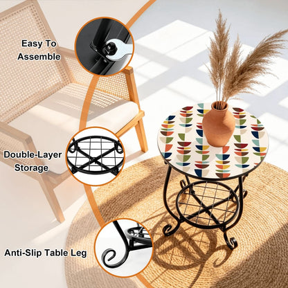 Kate McEnroe New York Mid Century Modern Scandinavian Floral Outdoor Side Tableoutdoor side tablemYXzqJ7yLM