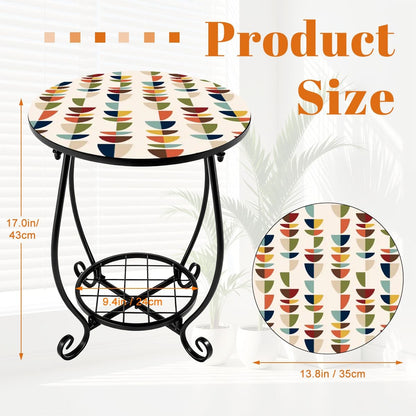 Kate McEnroe New York Mid Century Modern Scandinavian Floral Outdoor Side Tableoutdoor side tablemYXzqJ7yLM