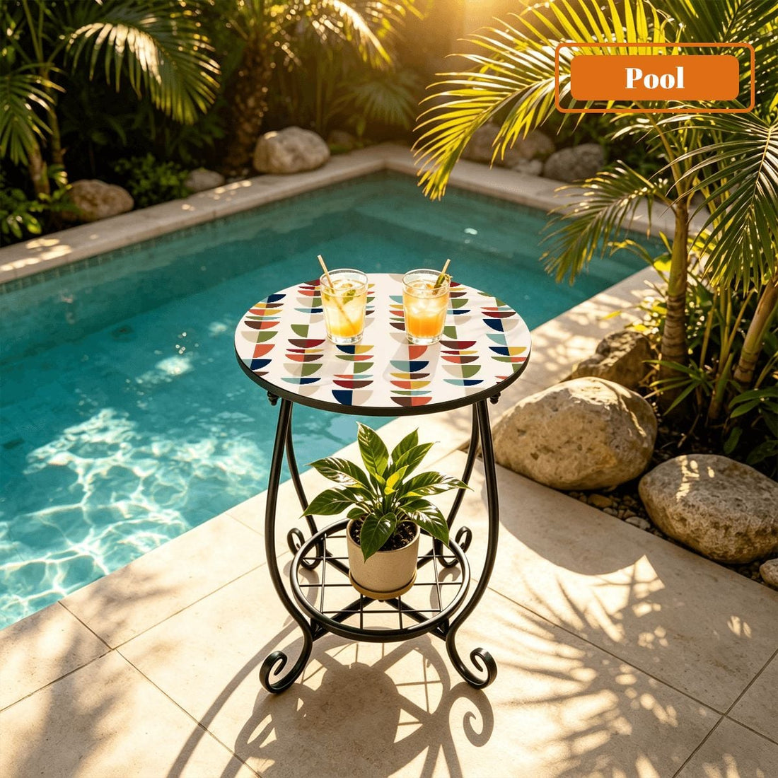 Kate McEnroe New York Mid Century Modern Scandinavian Floral Outdoor Side Tableoutdoor side tablemYXzqJ7yLM