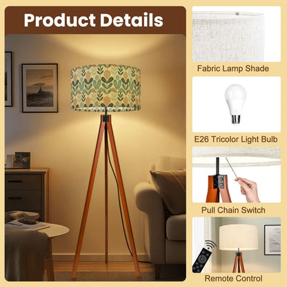 Kate McEnroe New York Mid Century Modern Scandinavian Floral Tripod Floor Lamp, Retro Botanical Accent LightingTripod Floor Lampsn57Rls5lJ2