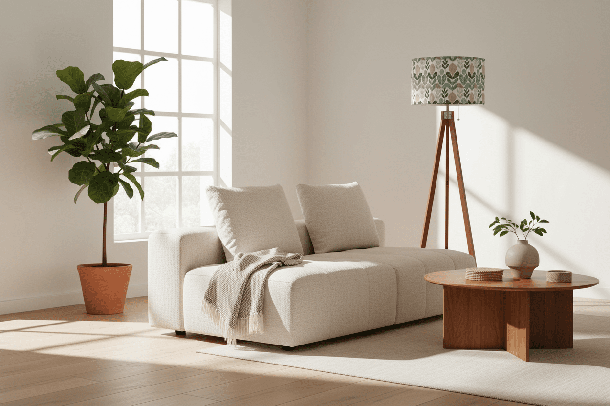 Kate McEnroe New York Mid Century Modern Scandinavian Floral Tripod Floor Lamp, Retro Botanical Accent LightingTripod Floor Lampsn57Rls5lJ2