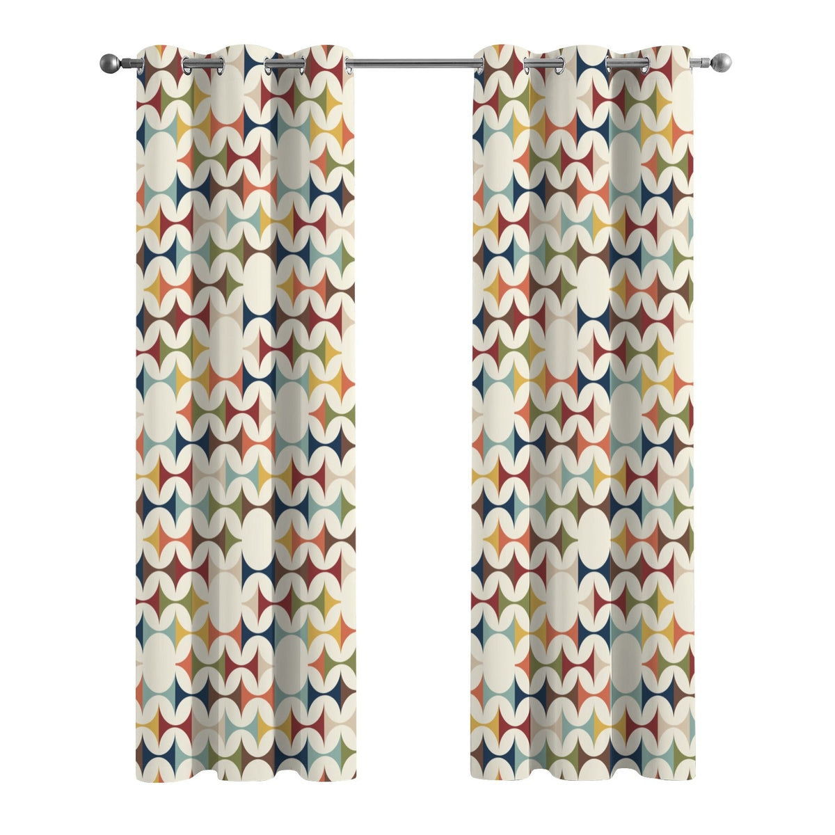 Kate McEnroe New York Mid Century Modern Scandinavian Geometric Grommet Curtain PanelsWindow CurtainsD3458525