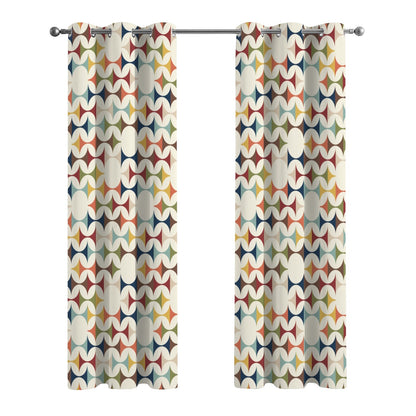 Kate McEnroe New York Mid Century Modern Scandinavian Geometric Grommet Curtain PanelsWindow CurtainsD3458525