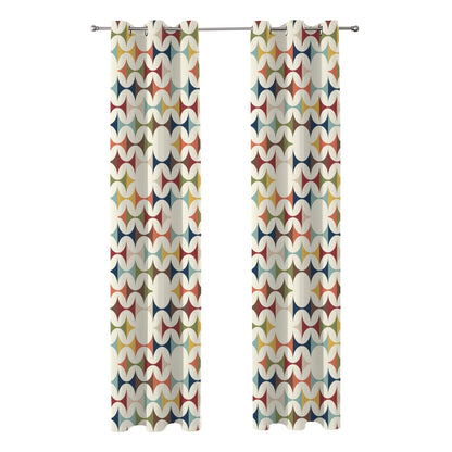 Kate McEnroe New York Mid Century Modern Scandinavian Geometric Grommet Curtain PanelsWindow CurtainsD3458528