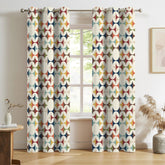 Kate McEnroe New York Mid Century Modern Scandinavian Geometric Grommet Curtain PanelsWindow CurtainsD3458529