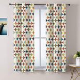 Kate McEnroe New York Mid Century Modern Scandinavian Geometric Grommet Curtain PanelsWindow CurtainsD3458529